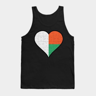 Malagasy Jigsaw Puzzle Heart Design - Gift for Malagasy With Madagascar Roots Tank Top